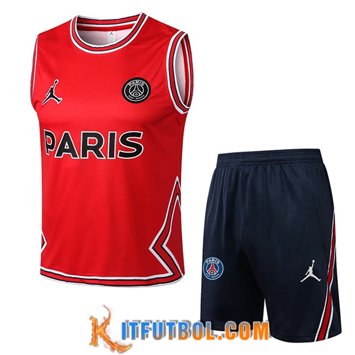 Camiseta Entrenamiento sin mangas + Cortos Jondan PSG Rojo 2022/2023