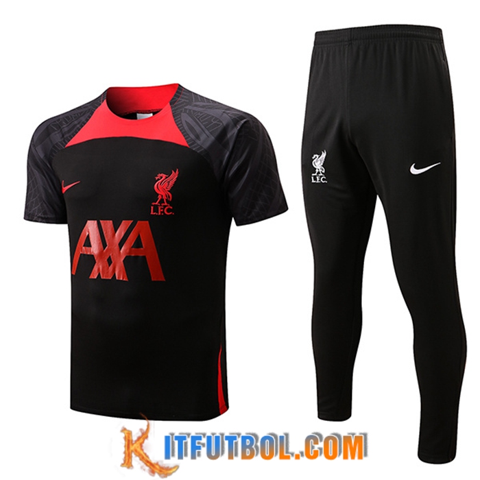 Camiseta Entrenamiento + Pantalones FC Liverpool Rojo/Negro 2022/2023