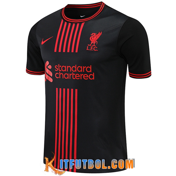 Camiseta Entrenamiento FC Liverpool Negro/Rojo 2022/2023