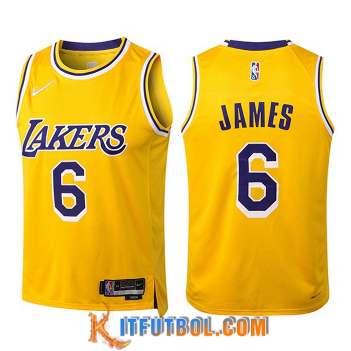 Camisetas Los Angeles Lakers (JAMES #6) Amarillo