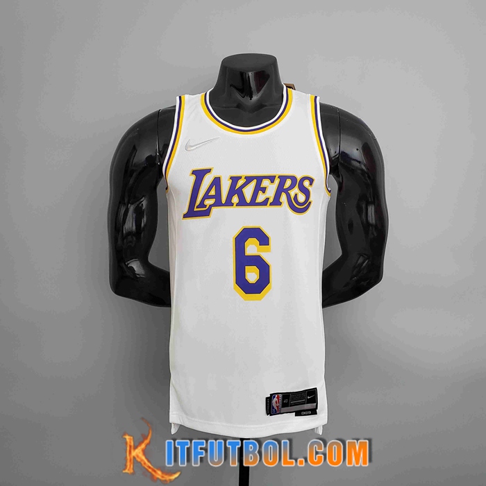 Camisetas Los Angeles Lakers (JAMES #6) Blanco
