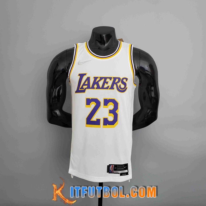 Camisetas Los Angeles Lakers (JAMES #23) Blanco