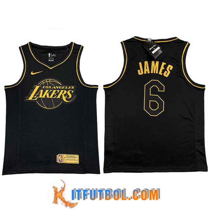Camisetas Los Angeles Lakers (JAMES #6) Negro