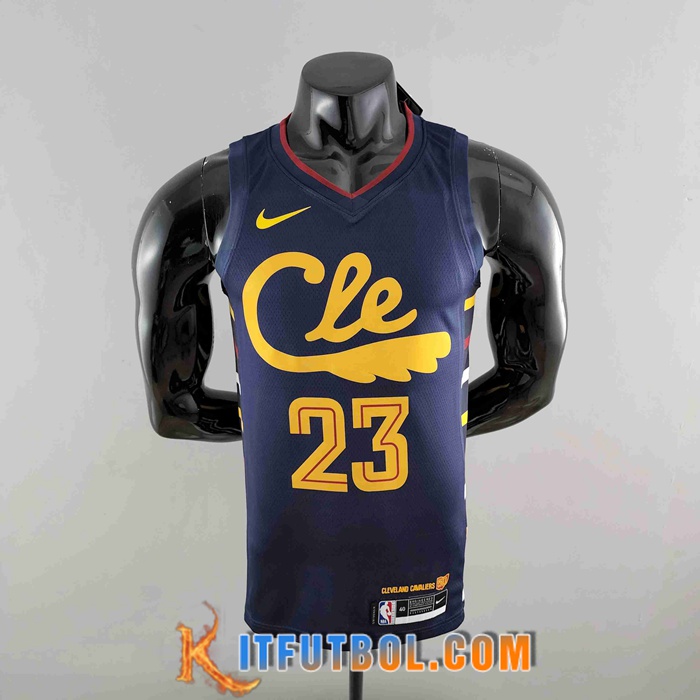 Camisetas Cleveland Cavaliers (JAMES #23) Azul marino Striped