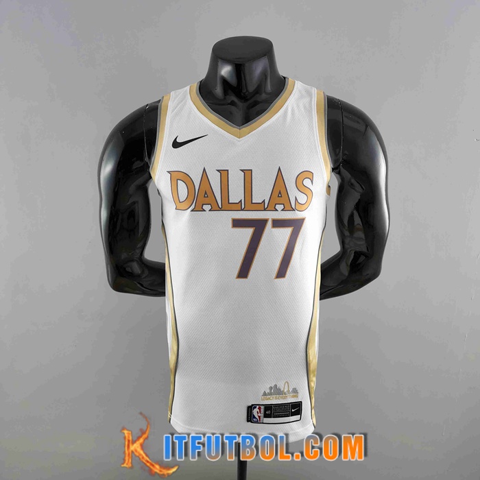Camisetas Dallas Mavericks (DONCIC #77) 2020 Blanco City Edition