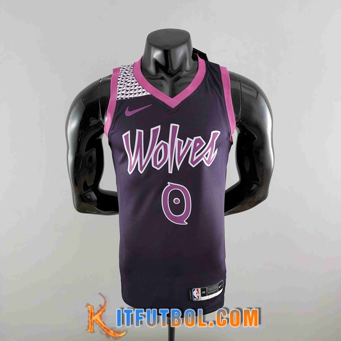 Camisetas Minnesota Timberwolves (RUSSELL #0) Negro/Violeta