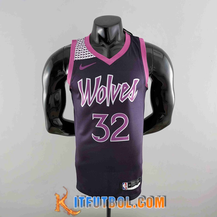 Camisetas Minnesota Timberwolves (TOWNS #32) Negro/Violeta