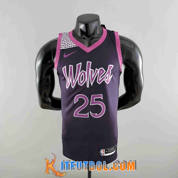 Camisetas Minnesota Timberwolves (ROSE #25) Negro/Violeta