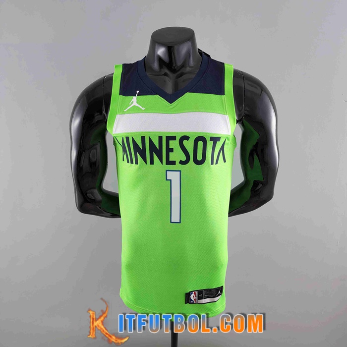 Camisetas Minnesota Timberwolves (EDWARDS #1) Verde Air Jordan