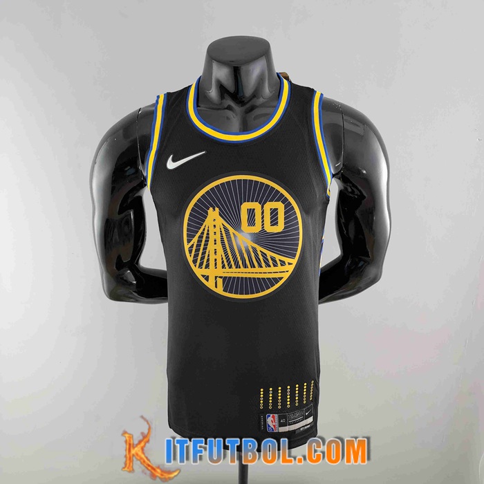 Camisetas Golden State Warriors (KUMINGA #00) 2022 Negro 75th Anniversary City Edition