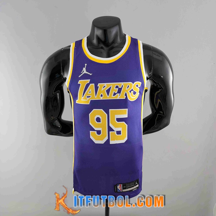 Camisetas Los Angeles Lakers (TOSCANO #95) Violeta 75th Anniversary Jordan