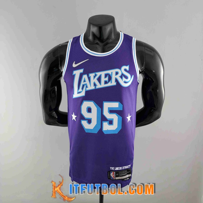 Camisetas Los Angeles Lakers (TOSCANO #95) Violeta 75th Anniversary City Edition