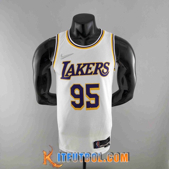 Camisetas Los Angeles Lakers (TOSCANO #95) Blanco 75th Anniversary