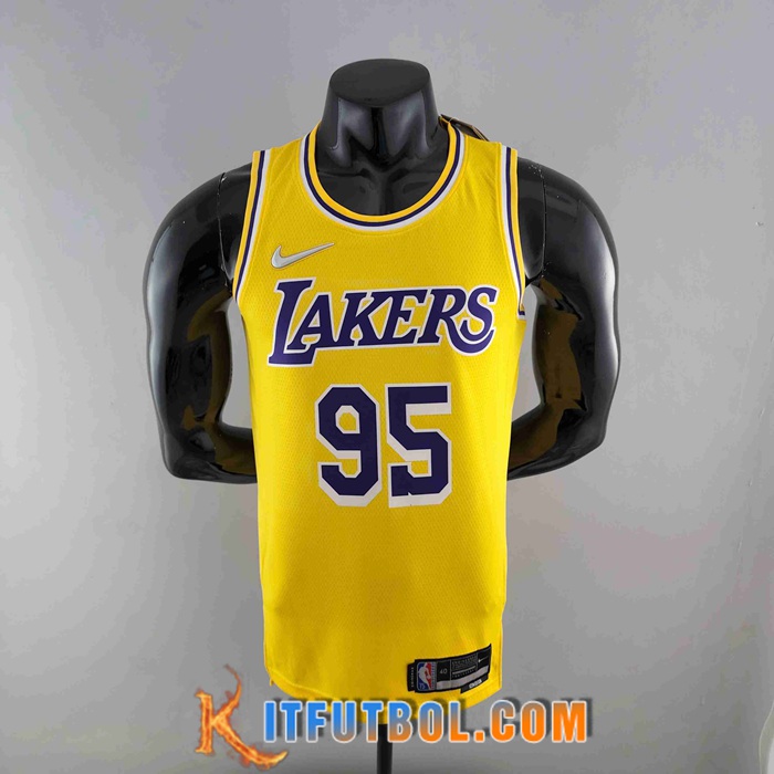 Camisetas Los Angeles Lakers (TOSCANO #95) Amarillo 75th Anniversary