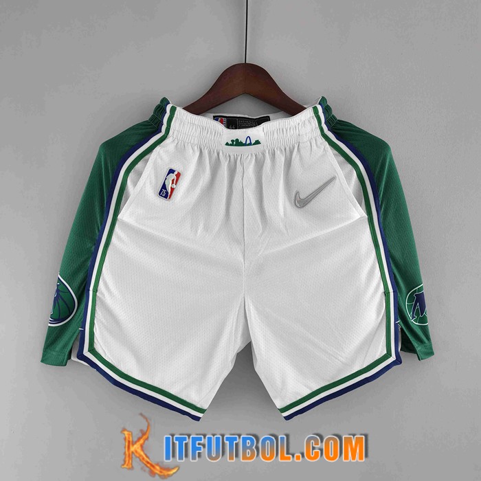 Cortos NBA Dallas Mavericks 2022 Blanco/Verde Trim Urban Edition