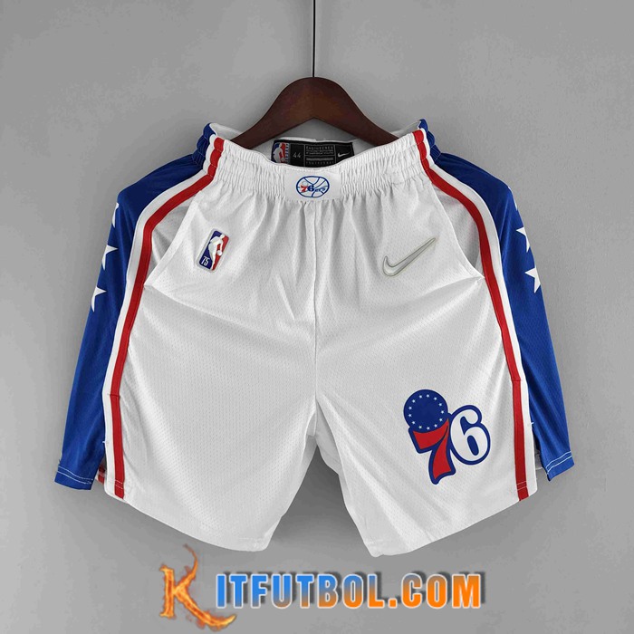 Cortos NBA Philadelphia 76ers Blanco/Azul Trim 75th Anniversary