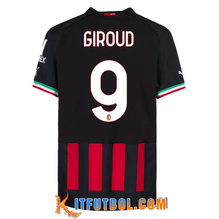 Camisetas De Futbol AC Milan (GIROUD #9) 2022/23 Primera