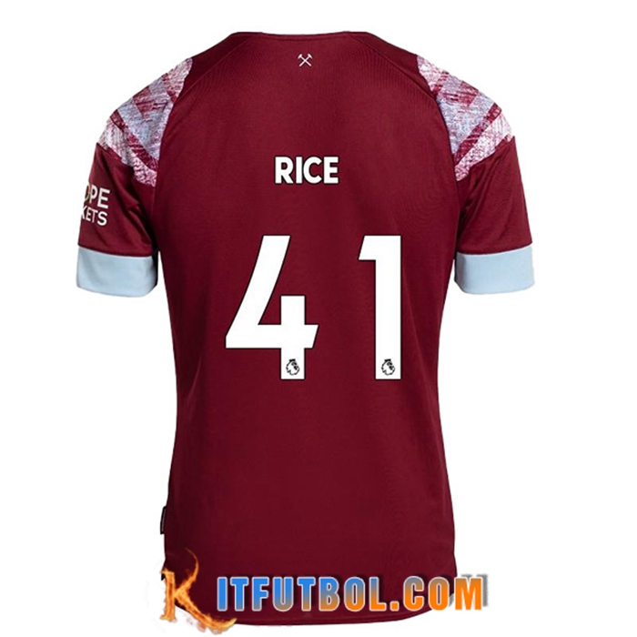 Camisetas De Futbol West Ham (RICE #41) 2022/23 Primera