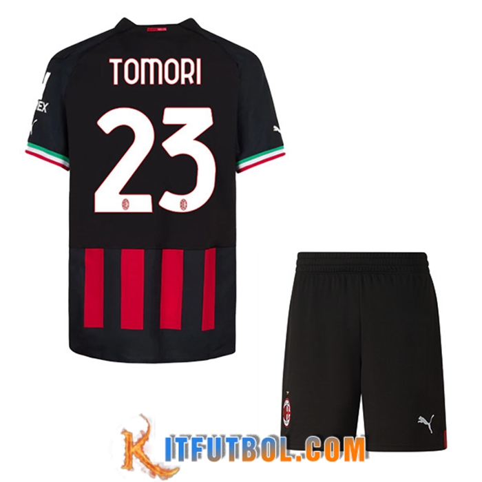 Camisetas De Futbol AC Milan (TOMORI #23) Ninos Primera 2022/23