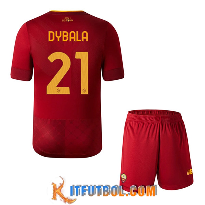 Camisetas De Futbol AS Roma (DYBALA #21) Ninos Primera 2022/23