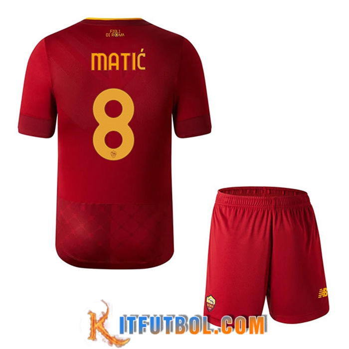 Camisetas De Futbol AS Roma (MATIĆ #8) Ninos Primera 2022/23