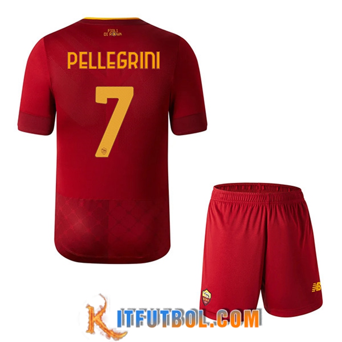 Camisetas De Futbol AS Roma (PELLEGRINI #7) Ninos Primera 2022/23