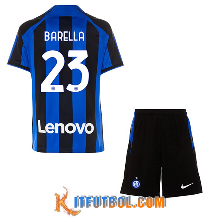 Camisetas De Futbol Inter Milan (BARELLA #23) Ninos Primera 2022/23