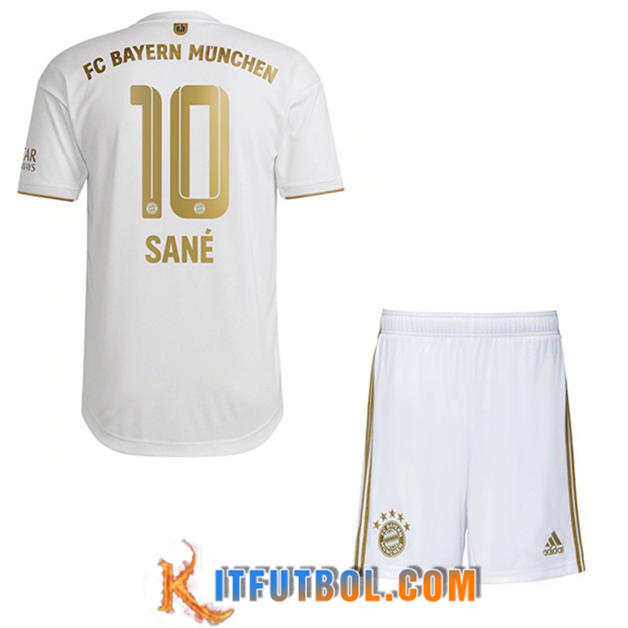 Camisetas De Futbol Bayern Munich (SANÉ #10) Ninos Segunda 2022/23