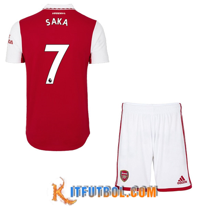 Camisetas De Futbol Arsenal (SAKA #7) Ninos Primera 2022/23