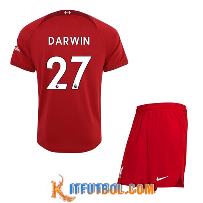 Camisetas De Futbol Liverpool (DARWIN #27) Ninos Primera 2022/23