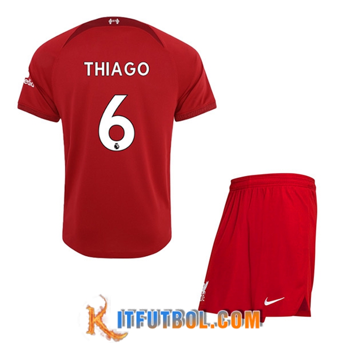 Camisetas De Futbol Liverpool (THIAGO #6) Ninos Primera 2022/23