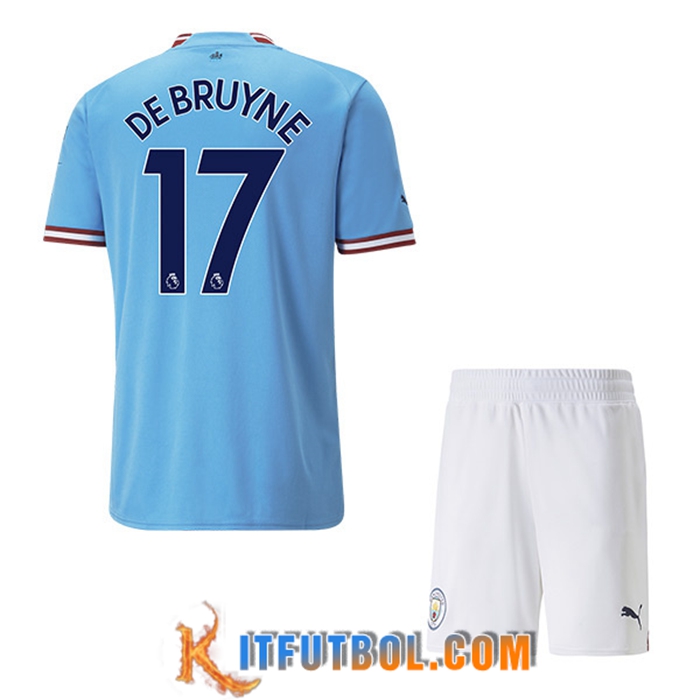 Camisetas De Futbol Manchester City (DE BRUYNE #17) Ninos Primera 2022/23