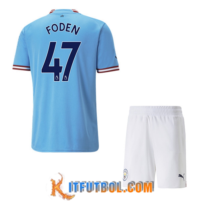 Camisetas De Futbol Manchester City (FODEN #47) Ninos Primera 2022/23