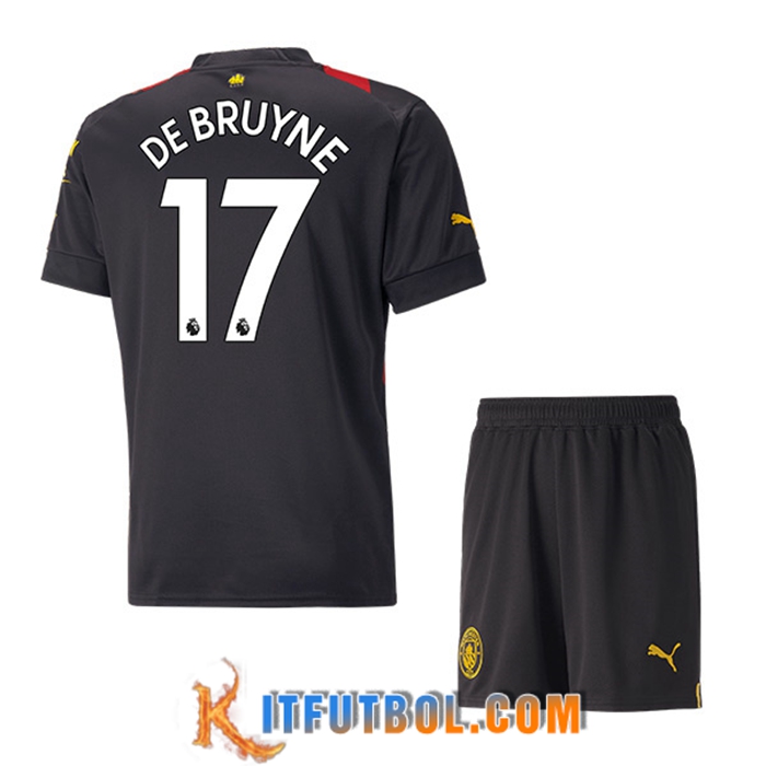 Camisetas De Futbol Manchester City (DE BRUYNE #17) Ninos Segunda 2022/23