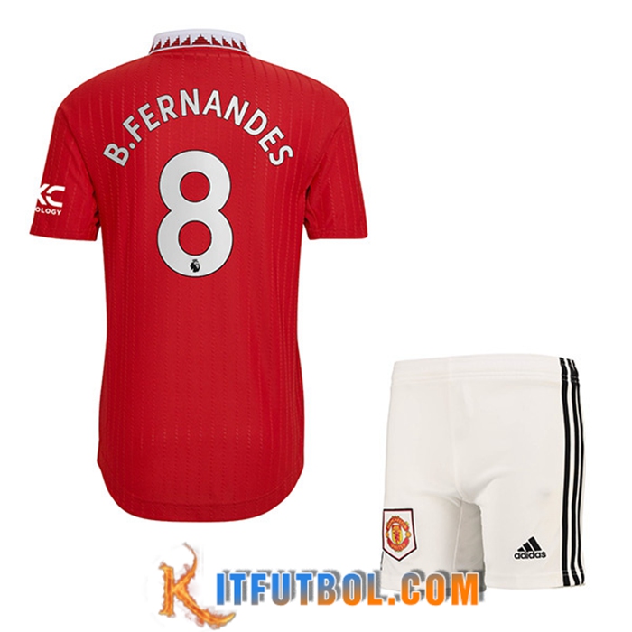 Camisetas De Futbol Manchester United (B. FERNANDES #8) Ninos Primera 2022/23