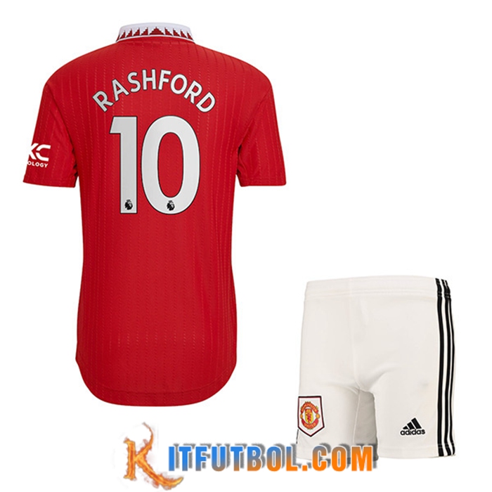Camisetas De Futbol Manchester United (RASHFORD #10) Ninos Primera 2022/23