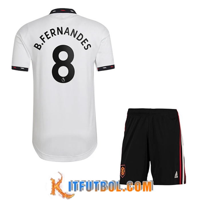 Camisetas De Futbol Manchester United (B. FERNANDES #8) Ninos Segunda 2022/23