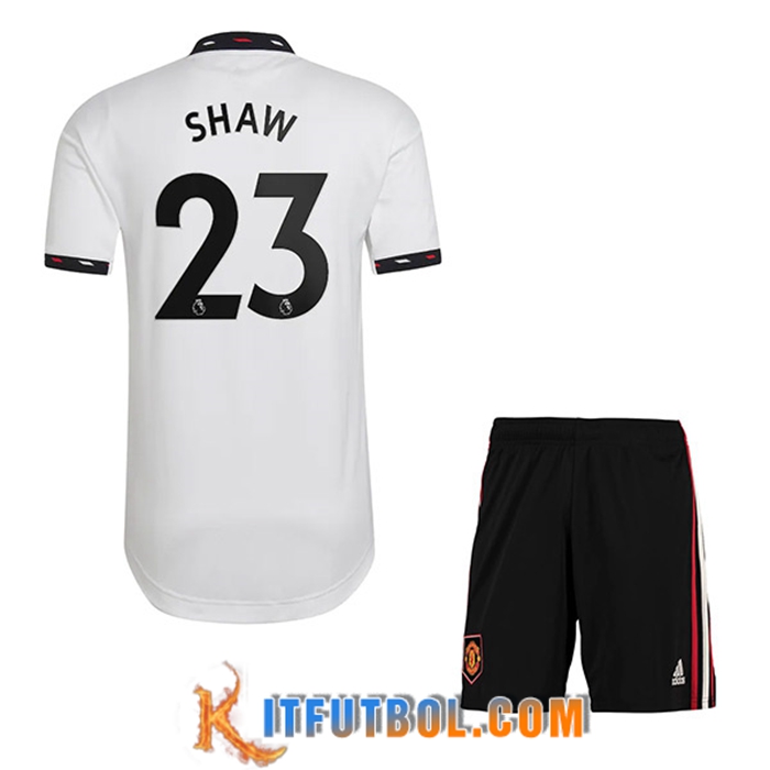 Camisetas De Futbol Manchester United (SHAW #23) Ninos Segunda 2022/23