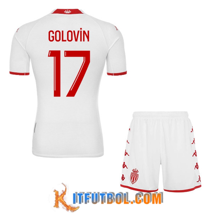 Camisetas De Futbol AS Monaco (GOLOVIN #17) Ninos Primera 2022/23