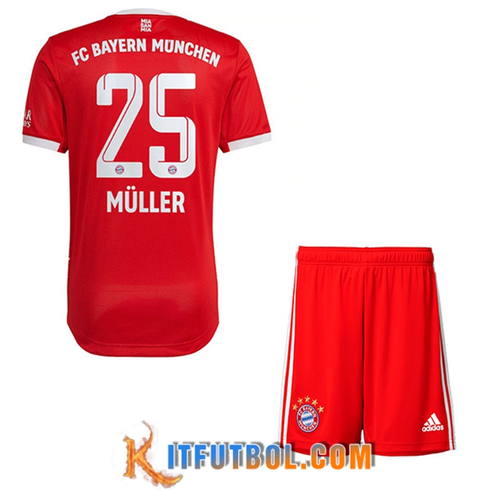 Camisetas De Futbol Bayern Munich (MÜLLER #25) Ninos Primera 2022/23