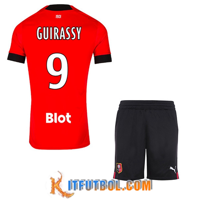 Camisetas De Futbol Stade Rennais (GUIRASSY #9) Ninos Primera 2022/23