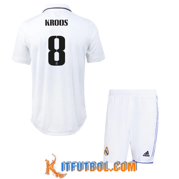 Camisetas De Futbol Real Madrid (KROOS #8) Ninos Primera 2022/23