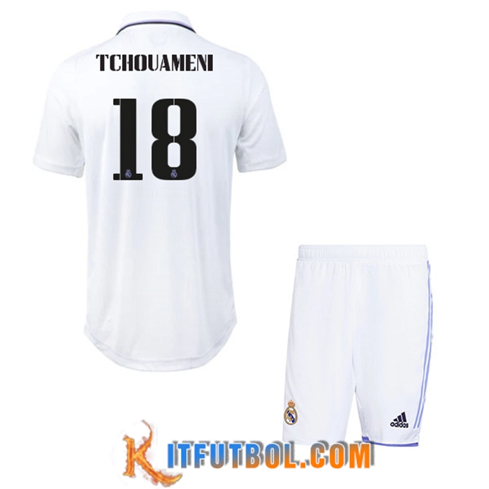 Camisetas De Futbol Real Madrid (TCHOUAMENI #18) Ninos Primera 2022/23
