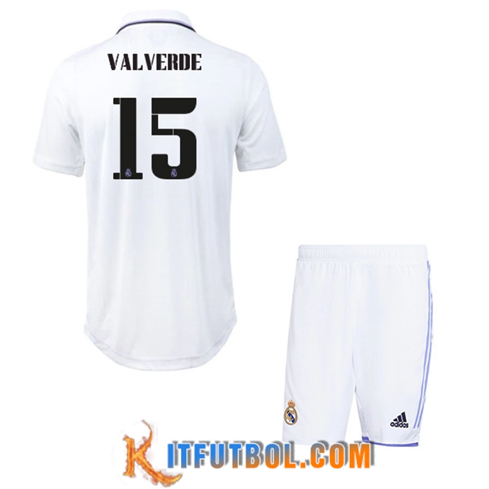 Camisetas De Futbol Real Madrid (VALVERDE #15) Ninos Primera 2022/23