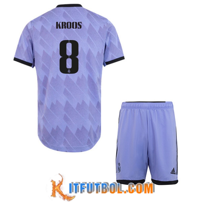 Camisetas De Futbol Real Madrid (KROOS #8) Ninos Segunda 2022/23