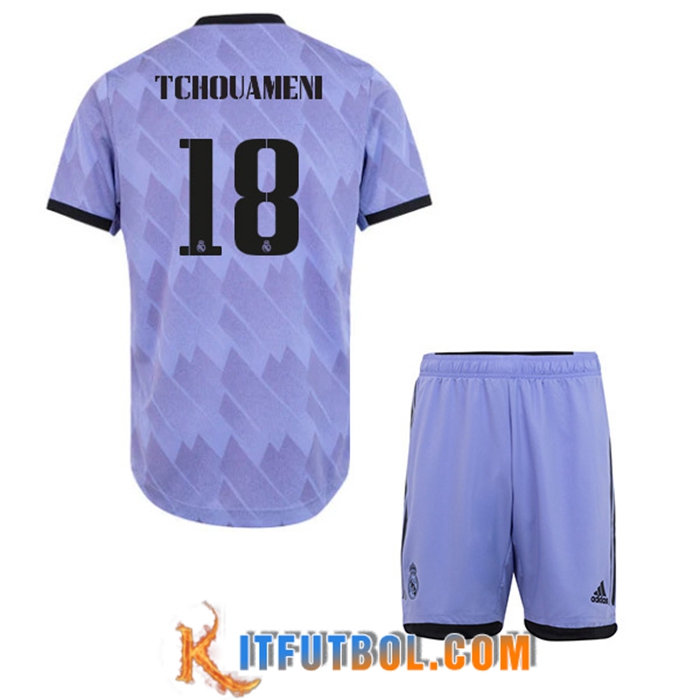 Camisetas De Futbol Real Madrid (TCHOUAMENI #18) Ninos Segunda 2022/23