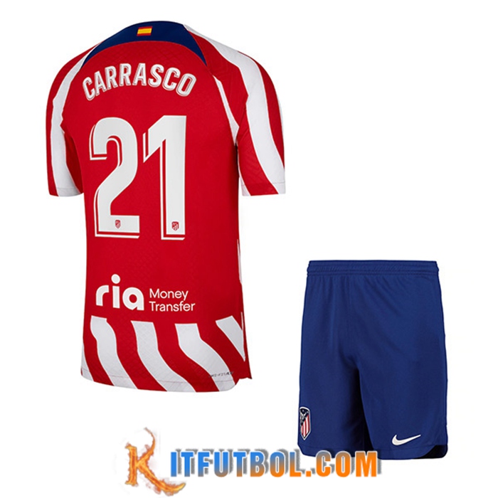Camisetas De Futbol Atletico Madrid (CARRASCO #21) Ninos Primera 2022/23