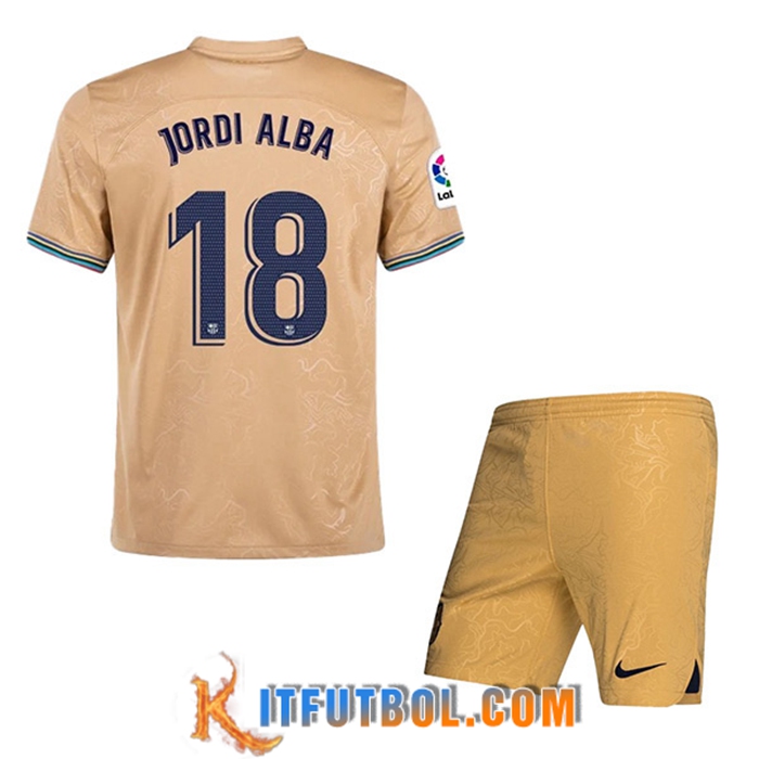 Camisetas De Futbol FC Barcelona (JORDI ALBA #18) Ninos Segunda 2022/23