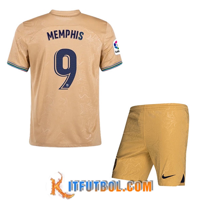 Camisetas De Futbol FC Barcelona (MEMPHIS #9) Ninos Segunda 2022/23