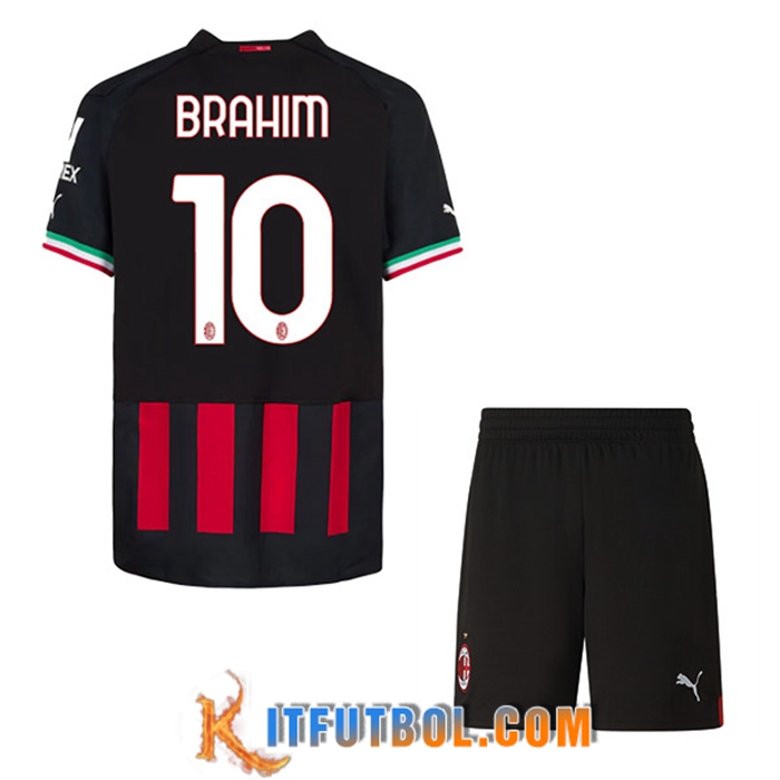 Camisetas De Futbol AC Milan (BRAHIM #10) Ninos Primera 2022/23